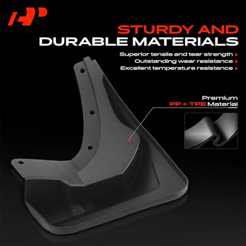 Image of A-Premium Mud Flaps, No Drilling Required Splash Guards with Accessories | Compatible with Mercedes-Benz GLE300d, GLE400, GLE500, GLE63 AMG, W166 2016-2018 Sport Utility, Set of 4 Front and Rear