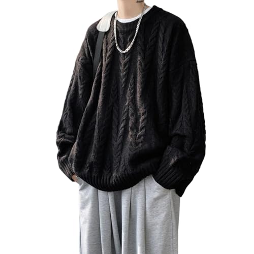 Autumn Winter Men's Knitted Sweater Solid Color O-Neck Loose Casual Pullovers Men Streetwear Sweaters