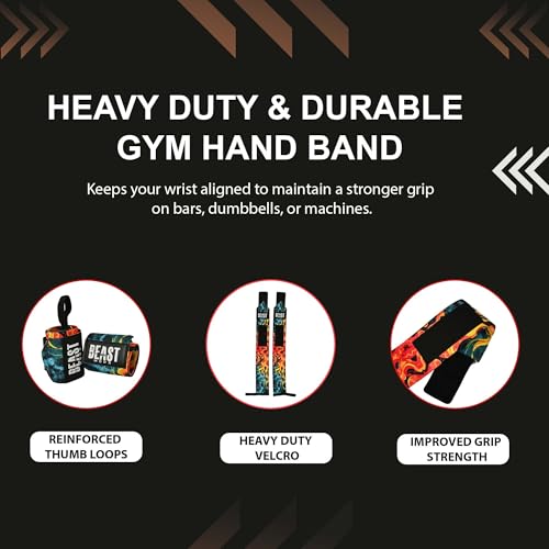 Image of STEIGEN FITNESS ULTIMATE FIRE PRINT Wrist Support Wraps,Wrist Bands For Exercise,Wrist Straps For Gym (FIRE)