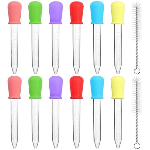 TXErfolg 12 Stück Liquid Dropper Silikon und Plastik Pipetten 5ML Futterpipette Cover