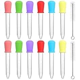 Hay 12 goteros de silicona en el paquete que recibió, 6 colores (2 cada uno), puede usar un gotero especial para llenar diferentes líquidos, más conveniente de usar, limpio e higiénico.