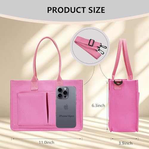Bolsa Tote de Lona para Mujer con Bolsillos y Cierre miniatura 3