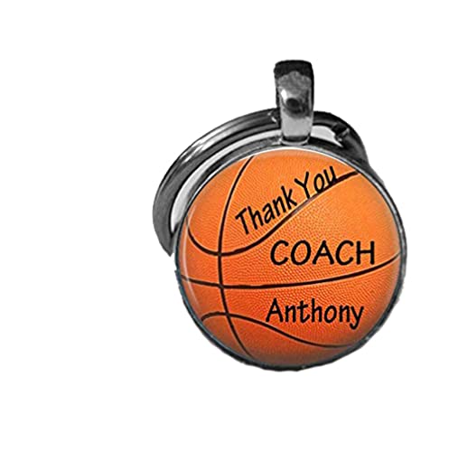 Custom pictures,Basketball Coach Trophy Personalized Glass Thank you Photo Necklace or Key...