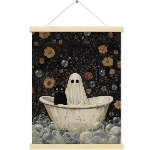 QEJ Halloween Ghosts Canvas Poster Hanger Frame 12x16 Inch