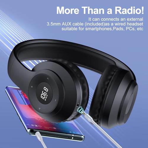 Kamapulo X5-B Rechargeable & Portable Fm Radio Headphones With Best Reception,Led Display,Soft Ear Muffs, Fm Headset Radio Receiver thumb #4