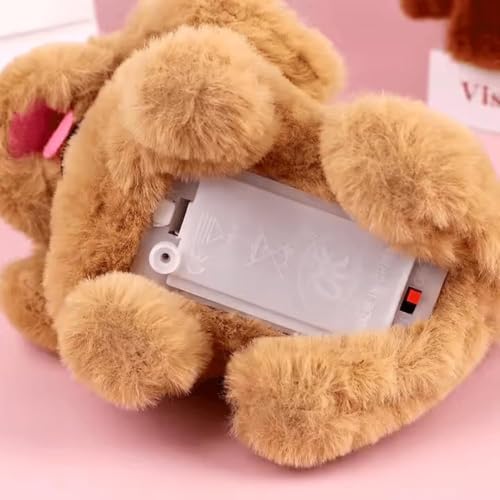 Image of GITGRNTH (2 Pcs White + Brown Walking Talking Dog Toy Jumping, Nose Twitch, Barking & Voice Repeat, Battery Operated Walking Talking Dog Toy with Sound for Girls & Boys & Kids & Toddlers