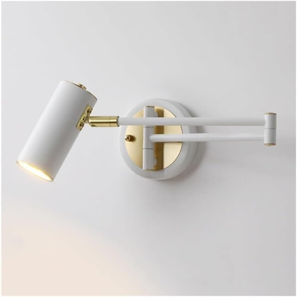 Kitchen Faucet Swing Arm Wall White Adjustable Reading Lamp Hardwired Iron Light Flexible Rotatable for Entryway Porch