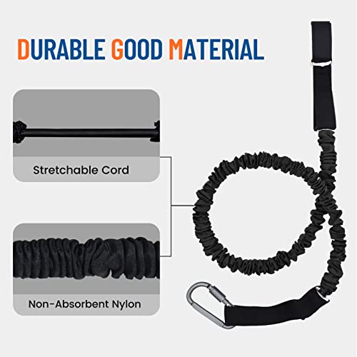 VNVM Kayak Paddle Leash 2 Pack Black Kayak Leash Kayak Accessories Stretchable Coiled Rod for Kayaking Fishing Boating Canoeing SUP Rafting
