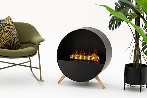 Planika Misty Moderner, freistehender elektrischer Wasserdampf-Kamin mit LED Optimyst - Technologie - Echter Flammeneffekt, ideal für das Wohnzimmer