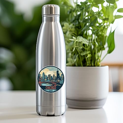 Image of Chicago City Sticker - Waterproof Vinyl Decal for Car Bumper, Laptop, Water Bottle, Wall, and Window, Size - 3'' Longer Side