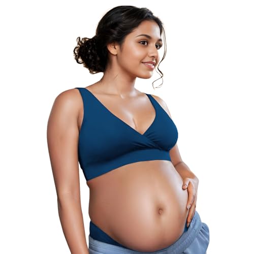 Image of &Circus Padded Maternity Bra | Pull Down Feeding Bra for Women | Padded Bra for Women Slip On | Suitable with Maternity Clothes | PureSoft Micromodal
