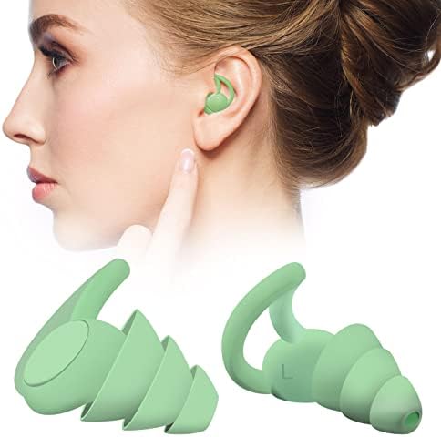 Ear Plugs for Sleeping Noise Cancelling Reusable & Comfortable Silicone Sleeping Earplugs,Hearing Protection Isolating Noise for Working, Studying, Reading
