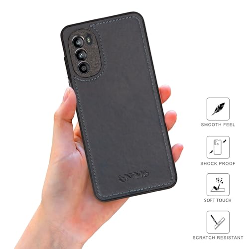 Image of SPRIG Compatible with Moto G52 4G Premium PrimeMatte (Matte Leather TPU) Back Cover Drop Tested Shock Proof Mobile Case for Men, Women, Boys and Girls with Camera Protection (Blue)