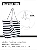 DonDon Sac de Plage Gros avec Fermeture à glissière 58 x 38 x 18 cm Style marinière à Rayures Noires et Blanches Beach Bag #1