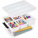 17 QT Clear craft storage box with Tray, storage...