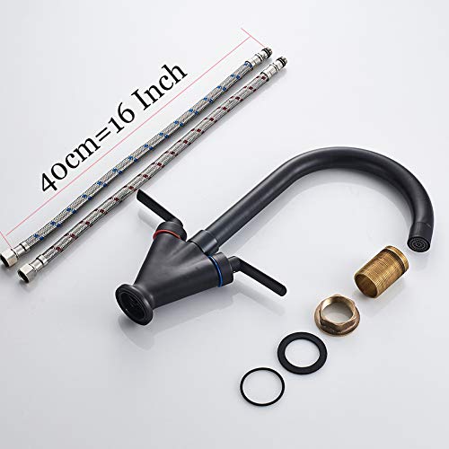 Dual Handle Kitchen Faucet Bronze Brass Deck Mount Hot And Cold Water Mixer Tap Para Kitchen Sink Faucets