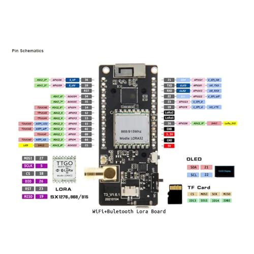 Module LoRa32 V2.1 433MHz ESP32 WiFi Bluetooth avec Écran OLED et Lecteur Carte SD - 6
