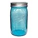 Ball Mason Jar-32 oz. Aqua Blue Glass Ball Collection Elite Color Series Wide Mouth-Set of 4 Jars
