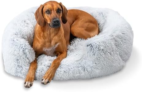 Best Friends by Sheri Shag Lounge Bed Calming Faux Fur Dog Bed, F...