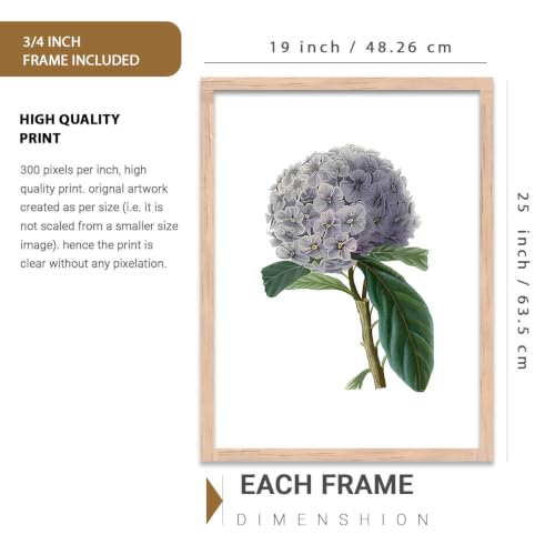 Image of kotart Floral Wall Art Home Decoration | Aesthetic Paintings With Frame For Living Room Bed Room Hotel Wall Decor Digital Reprint Set of 3 (19X25 inch)