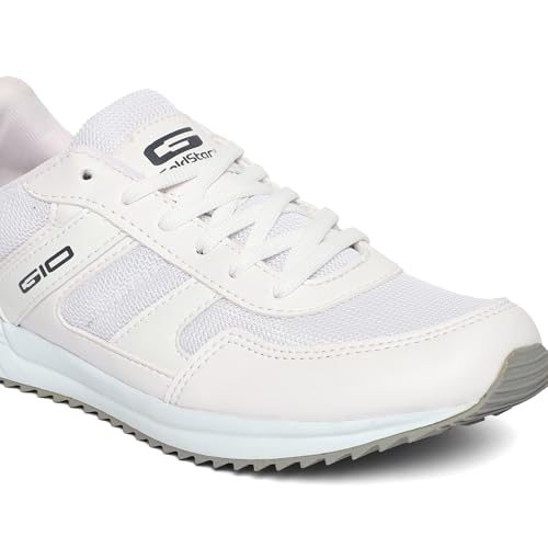 Image of GOLDSTAR NOVA White Stylish Comfortable Casual Sneakers Lightweight Shoes for Running, Walking, Gym,Trekking, Hiking & Party Lace-Up Running Shoes for Men