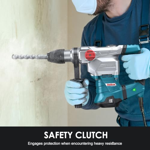 Image of ENEACRO SDS-Max Heavy-Duty Rotary Hammer Drill, 9 Ft.lbs, 3 Functions | Safety Clutch & Vibration Control, 1-9 /16 inch Drilling Capacity in Concrete, Includes Chisel, Includes Drill Bit