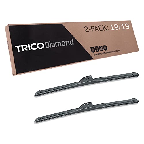 Image of TRICO Diamond 19 inch + 19 inch Super Premium Automotive Replacement Windshield Wiper Blades (Set of 2), Passenger and Driver Side All-Weather Beam Wiper Blades for Select Vehicle Models (Item #25-1919)