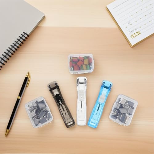 ABOOFAN Reusable Creative Stapler Clips for Office Supplies, Colored Binder Clips with Metal Clam Dispenser, Secure Grip and Quick File Clamping for Teaching Material Archiving - Image 8
