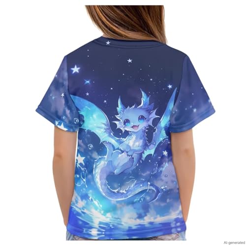 Image of WELLFLYHOM Kids Tshirts Girls Boys Short Sleeve Crewneck Tees Shirts Casual Sport Pullover Tops Size 3-16 Years