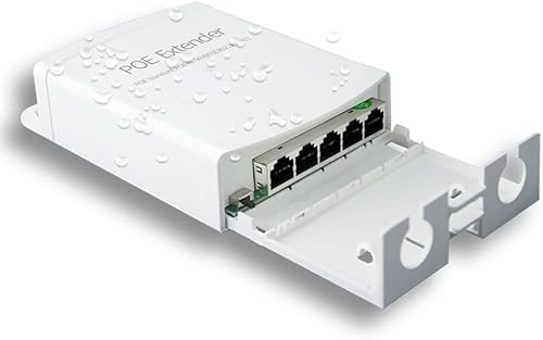 Extensor Poe, repetidor PoE+ 1 en 4 salidas, 10100 Mbps, se extiende 820.2 ft, 60 W cumple con IEEE802.3afat para interruptorinyector PoE y cámara