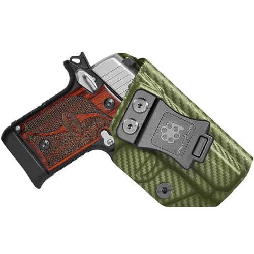 Amberide SIG P938 IWB Holster, Kydex-Boltaron Inside Waistband Holster for SIG Sauer P938 9mm Pistol, Secure Retention, 0–30° Adjustable Cant