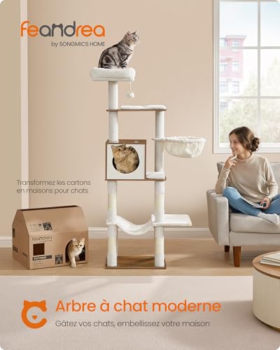 Arbre à chat avec hamac Feandrea multi-niveaux et griffoirs pour grand chat - 3