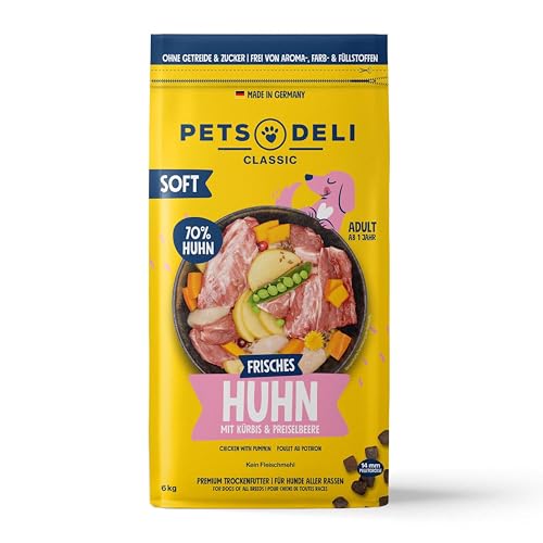 Pets Deli Soft Trockenfutter für Hunde mit Huhn & Kürbis, 6kg
