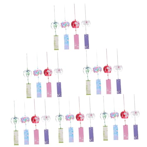 Yardwe 6 Juegos Campanas De Viento De Vidrio Luces Solares De Tierra Repicar Calzada Solar Decoración De Campana Luces Solares De Bolas para Exterior Cesta De Luces Solares Casa 4 Uds * 6
