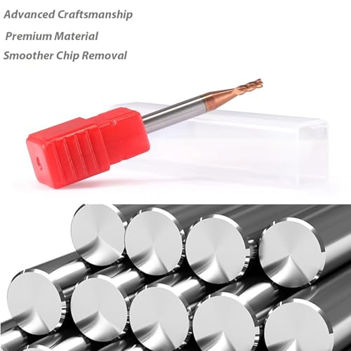 1.5mm CNC Fräser Schaftfräser Hartmetall 4 Schneiden, 5 Stücke TiSiN Coat Spiralfräser Bit VHM Bohraufsätze Mit 4 Rillen，55 HRC Schneide Schaftfräsersatz Drill für Aluminiumlegierung, Stahl, Kupfer
