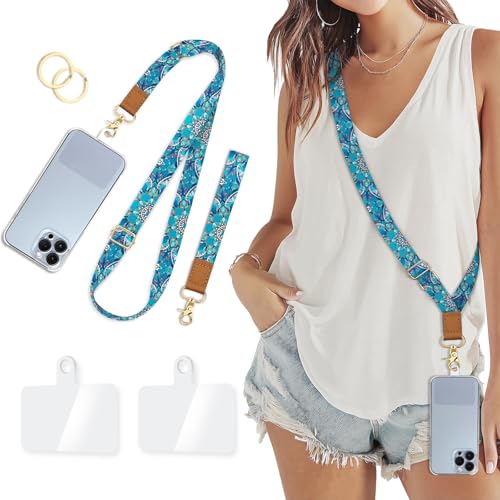 Image of Piefly Cell Phone Lanyard Crossbody Wrist Strap Adjustable for Women Boho | Travel Daily Cruise, Around the Neck, Hands-free, Universal, Fit Keys ID badge, Accessories, Compatible with Most Smartphones