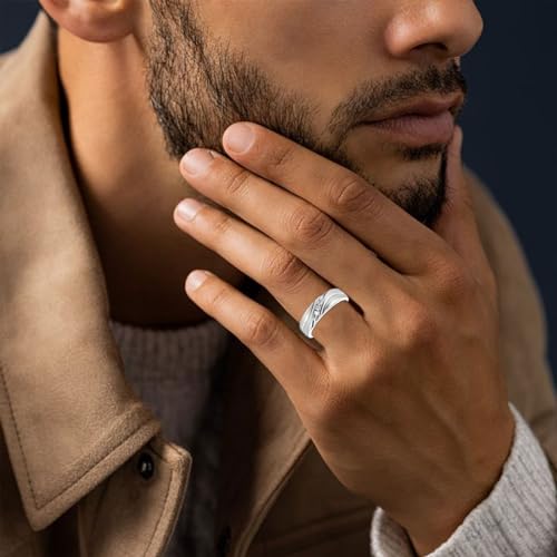 10K 14K 18K Gold Men's Diamond Wedding Band 0.06Cttw Natural Round Diamond Single Row Wedding Band for Men4