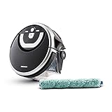 MEDION dweilrobot met waterreservoir P10W (model 2021, intelligente navigatie, 80 min, vloerreiniger met wals voor houten vloer harde vloer parket, aparte vuilwatertank/friswatertank)