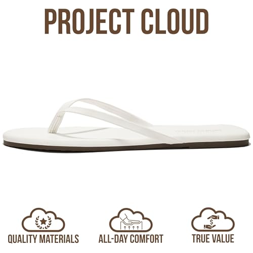 Image of Project Cloud Flip Flops for Women Footwear- Lightweight and Memory Foam Insole Sandals for Women 2026 - Durable Non-Slip Beach Essentials Flats for Women Sandals (Foundations)