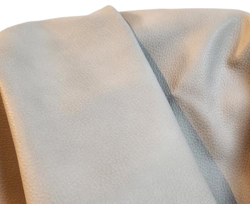 Soft Faux Leather Fabric PU (Peta Approved Vegan) Leather by the Yard Synthetic Pleather 0.9 mm Nappa 2 Yards (72 x 54 inch) Soft Smooth Upholstery (Latte, 2 Yards (72"x54"))