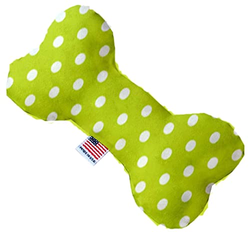 Mirage Pet Product Lime Green Polka Dots 6 Inch Canvas Bone Dog Toy #TOP9