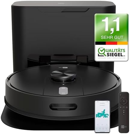 aeco VacuBot X5 PLUS Saug/Wischroboter & Absaugstation 5000Pa Sau...