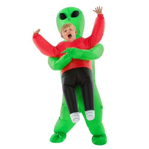 Morph Traje alien insuflável para crianças, disfarce inflável Alien, disfarce extraterrestre criança, disfarce alien criança, disfarce de alien para criança, disfarce insuflável para criança, disfarce