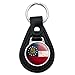 Black Leather Rustic Distressed Georgia State Flag Keychain