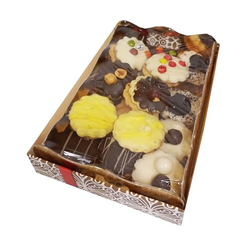 DELICIXIMOS · Caja de pastas de Té con mantequilla.. Caja de 500 gramos con coberturas variados: limón, pistacho, chocolate, chocolate blanco, galleta y oreo