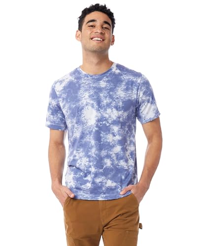 Alternative Men's Go-to Tee, Blue Tie Dye, Large