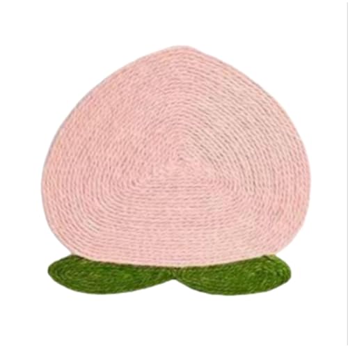 Vlfn 【猫用吸盤式爪切り板】ミカン・モ桃フルーツ型 タオル麻麻縄 耐久・耐雨淋 壁貼り省スペース 猫遊び必備 (ジューシーピーチ)