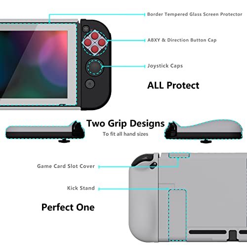 PlayVital AlterGrips Ergonomic Grips Cover for Nintendo Switch, [2 Design] Interchangeable Comfort Dockable Protective Case with Screen Protector & Thumb Grip Buttons Caps - Classics NES Style by playvital - Used condition - Image 3