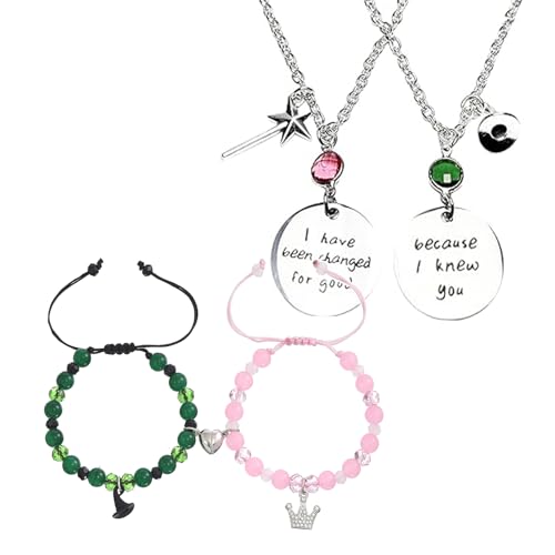 Image of Elphaba Glinda Friendship Matching Bracelets-Crown Witch Hat Matching Bracelets-BFF Couples Accessories Gifts for Bestfriend Couples Fans Party Dress Accessories