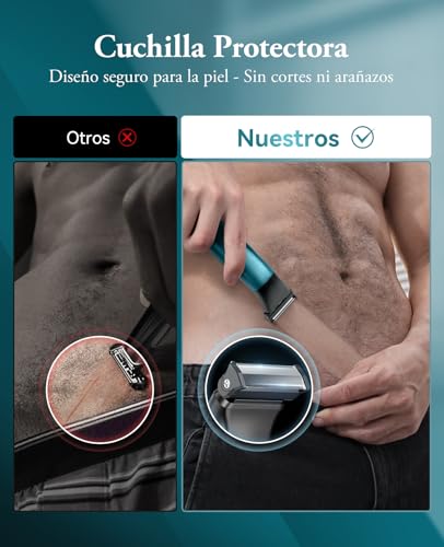 Afeitadora corporal masculina Kensen IPX6 impermeable con pantalla LED ajustable 3